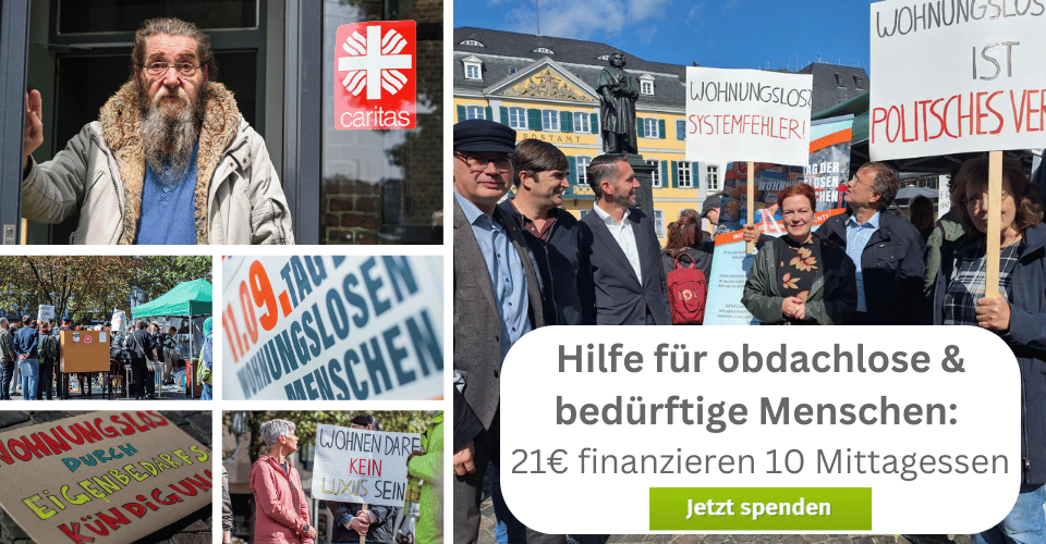 Hilfe für obdachlose & bedürftige Menschen: 21€ finanzieren 10 Mittagessen - 363584