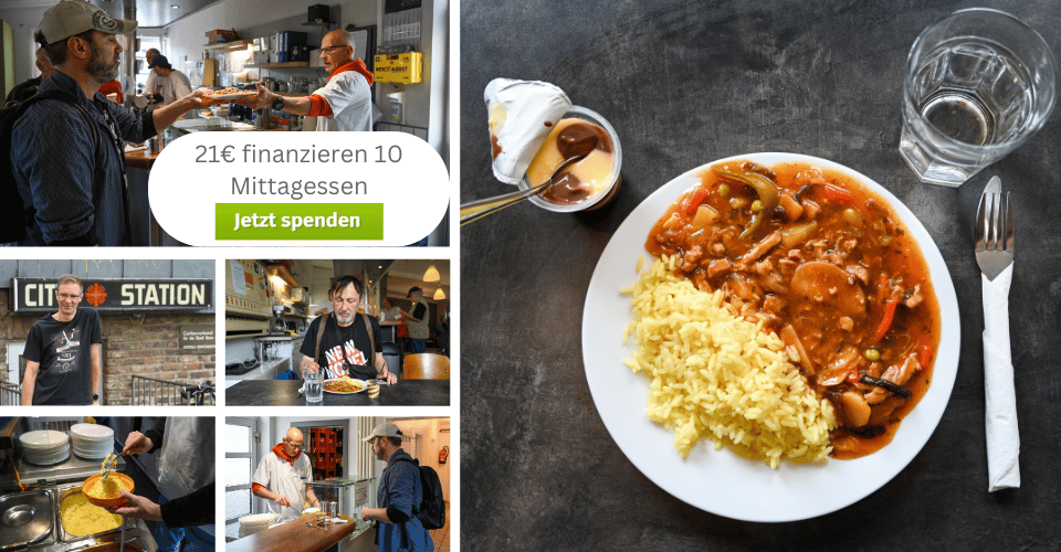Hilfe für obdachlose & bedürftige Menschen: 21€ finanzieren 10 Mittagessen - 366212