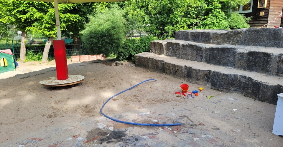 Kindergarten "Der gute Hirte": Wasserspielplatz für die Kinder