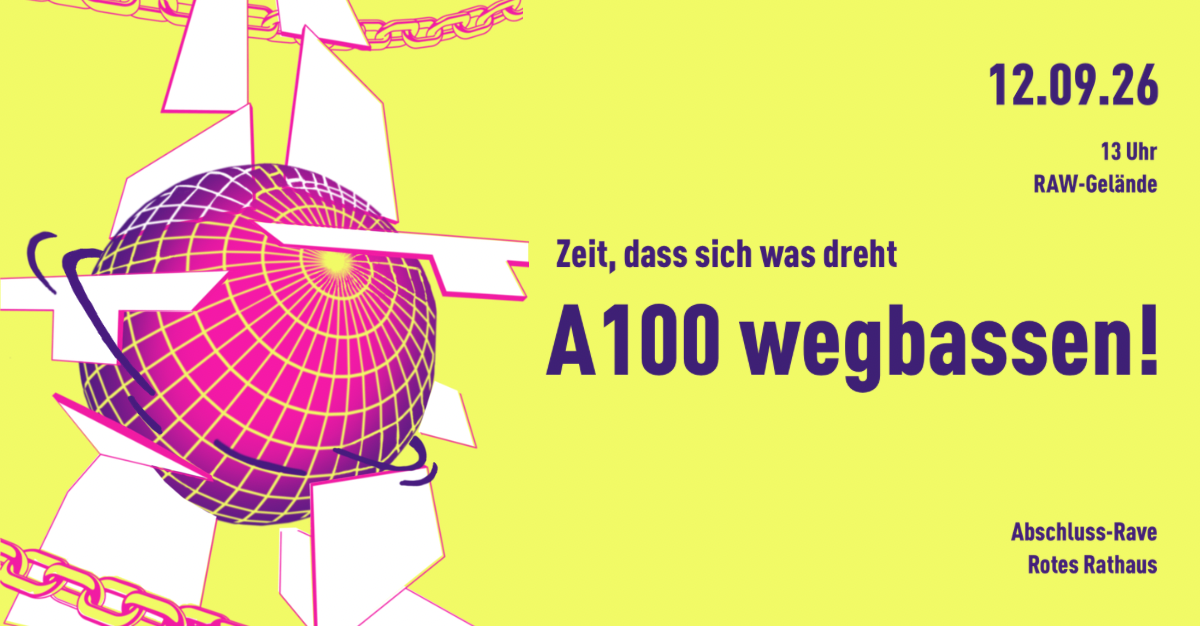 Für Mensch und Klima – Verkehrswende jetzt! Kein Weiterbau der A100!