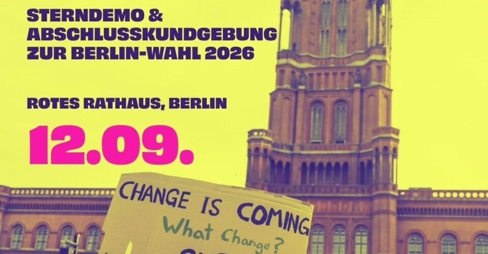 Time for things to change! Star demonstration on 12.09. to the Rotes Rathaus