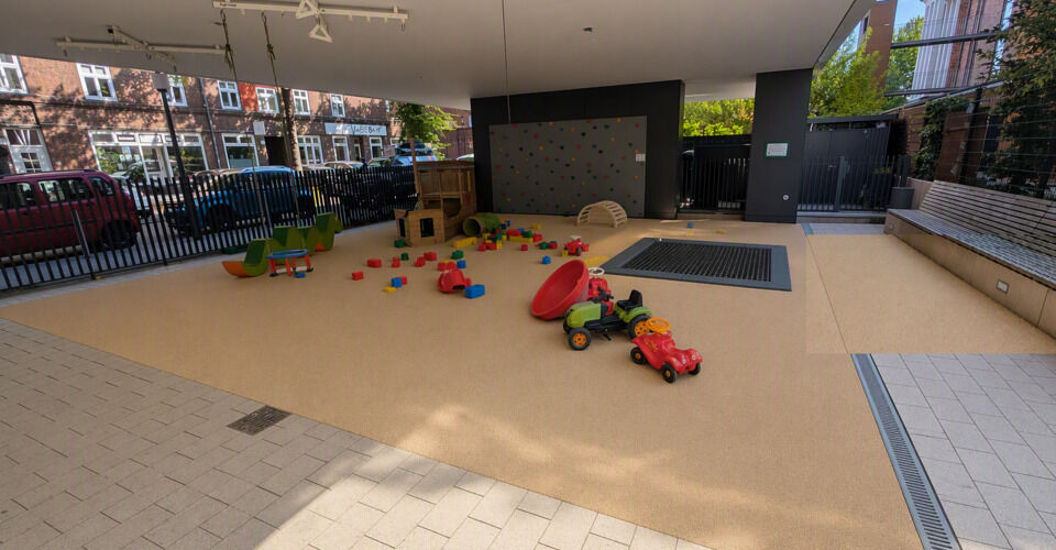 A trampoline for the family center